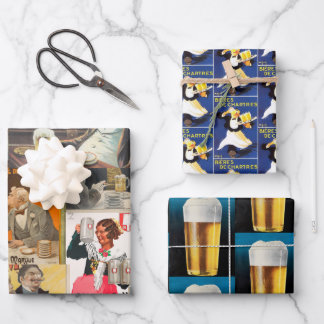 Variety Pack of Beer-themed Wrapping Paper Sheet