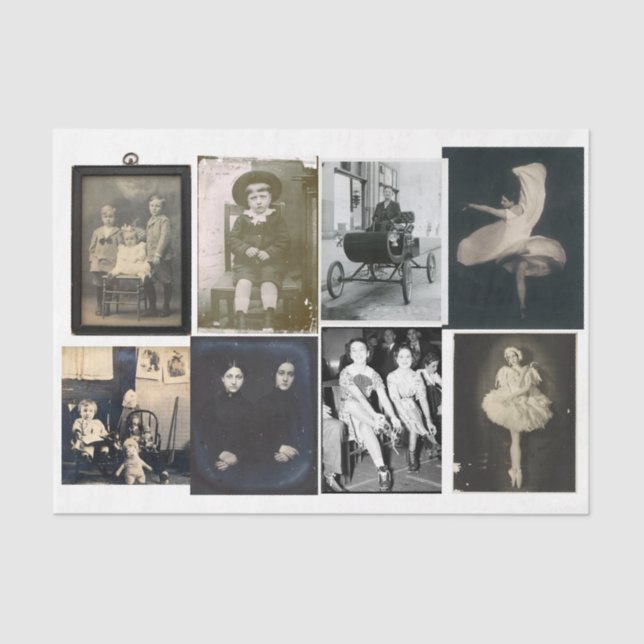 Variety Photograph Decoupage Collage  Tissue Paper (Front)