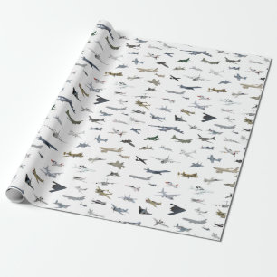 Various American Military Aeroplanes Wrapping Paper