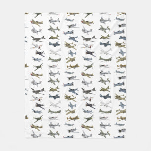 Various American WW2 Aeroplanes Fleece Blanket