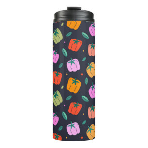 Various bell peppers, seamless pattern, sweet pepp thermal tumbler