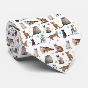 Various Cats Pattern Tie