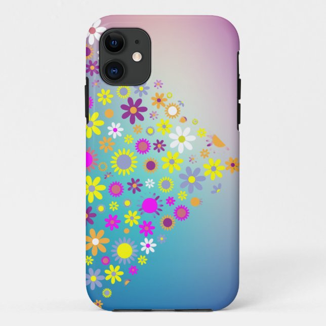 Various coloured flowers iPhone Case (Back)