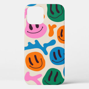 Various colourful melting smiling Faces. Lava lamp iPhone 12 Case