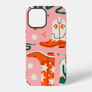 Various cowboy boots pattern iPhone 12 case