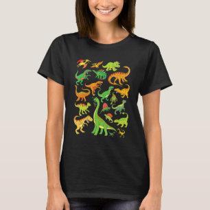 Various Dinosaurs Including Brachiosaurus Tricerat T-Shirt