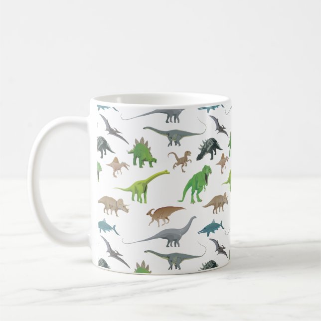 Various Dinosaurs Pattern Coffee Mug (Left)