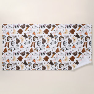 Various dog breeds pattern beach towel