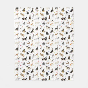 Various Dogs Pattern Fleece Blanket