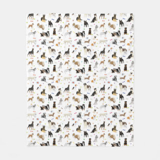 Various Dogs Pattern Fleece Blanket