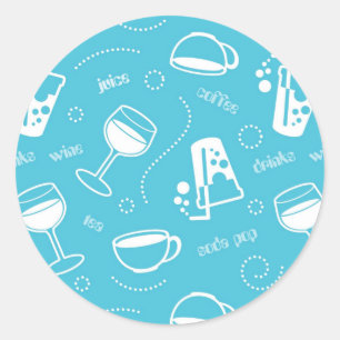 Various drinks classic round sticker