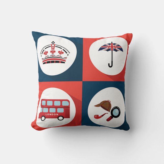 Various England Symbols Cushion (Front)
