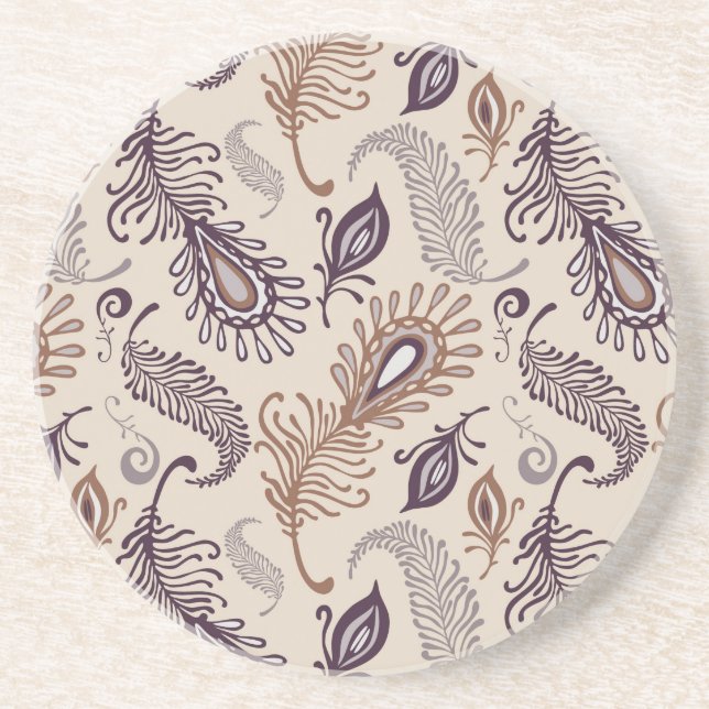 Various Feather Pattern Coaster (Front)