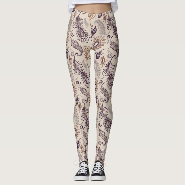 Various Feather Pattern Leggings (Front)