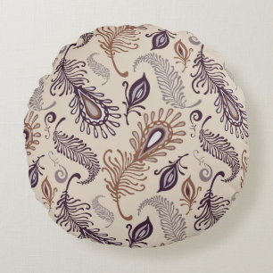 Various Feather Pattern Round Cushion