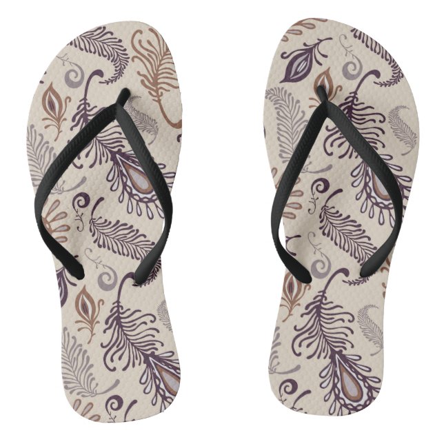 Various Feather Pattern Thongs (Footbed)