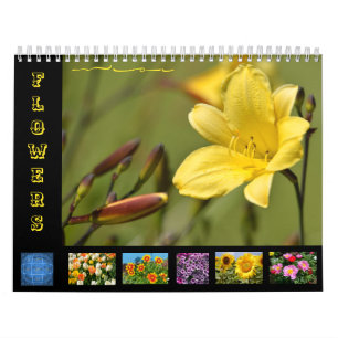 Various flowers 12 month calendar