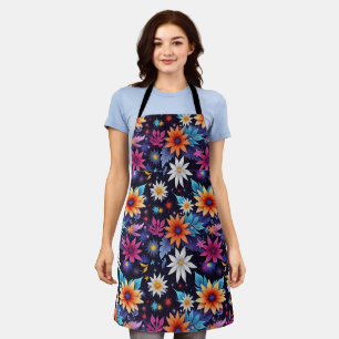 Various Flowersin Shades Pattern-24192 Apron