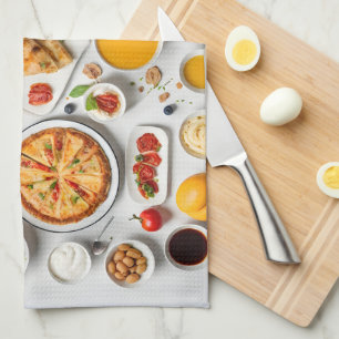 Various food tea towel