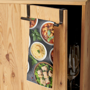 Various food tea towel