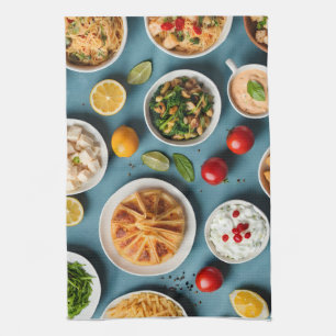 Various food tea towel