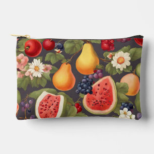 Various Fruits, Lush Leaves and Wonderful Flowers Accessory Pouch