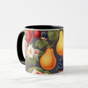 Various Fruits, Lush Leaves and Wonderful Flowers Mug