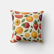 Various Fruits Throw Pillow