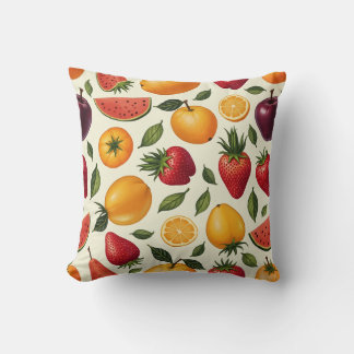 Various Fruits Throw Pillow