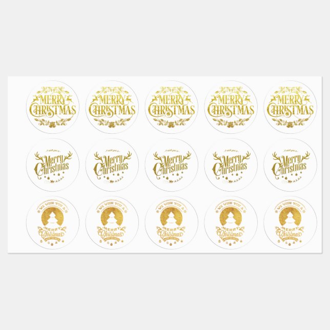 Various Golden Labels for Christmas (Sheet)