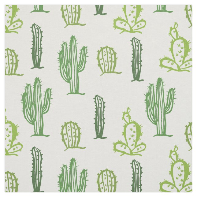 Various green cacti pattern  fabric (Swatch)