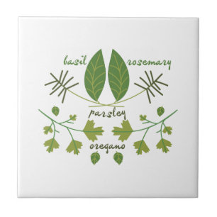 Various Herbs Ceramic Tile
