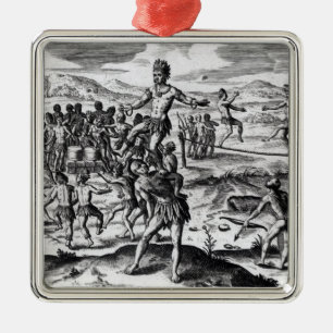 Various Indian Games, from 'Americae' Metal Ornament
