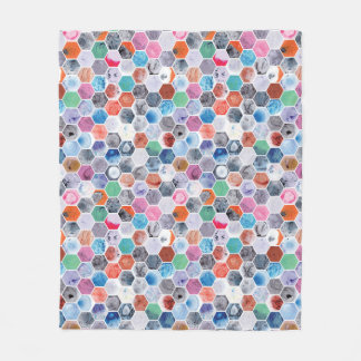Various Marbled Hexagons Fleece Blanket