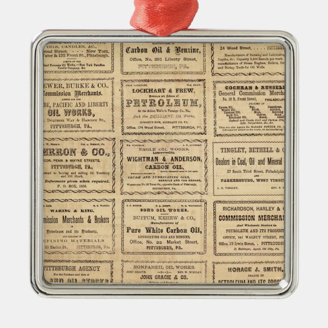 Various oil advertisements metal tree decoration (Front)