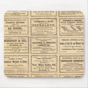 Various oil advertisements mouse pad