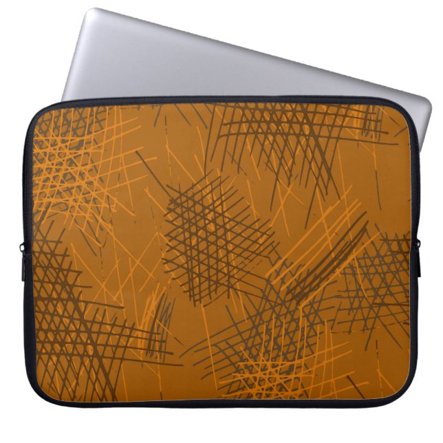 Various Pen Strokes. Seamless Texture with chaotic Laptop Sleeve (Front)