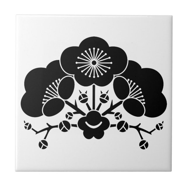 Various plum blossoms ceramic tile (Front)