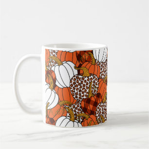  Various pumpkins. Leopard, orange, white and buff Coffee Mug
