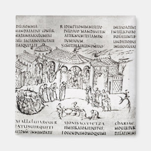 Various scenes illustrating a psalm magnet