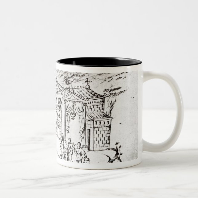 Various scenes illustrating a psalm Two-Tone coffee mug (Right)