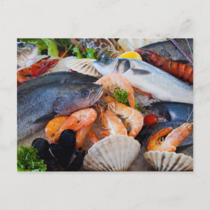 Various Seafood Postcard