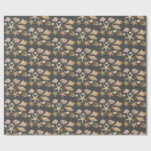 Various seashells pattern wrapping paper