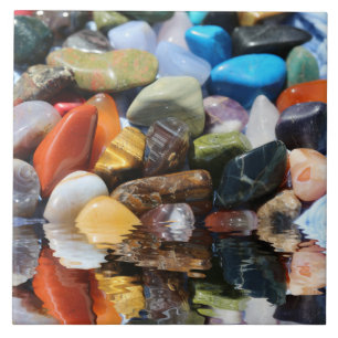 Various Semi-precious gemstones Ceramic Tile