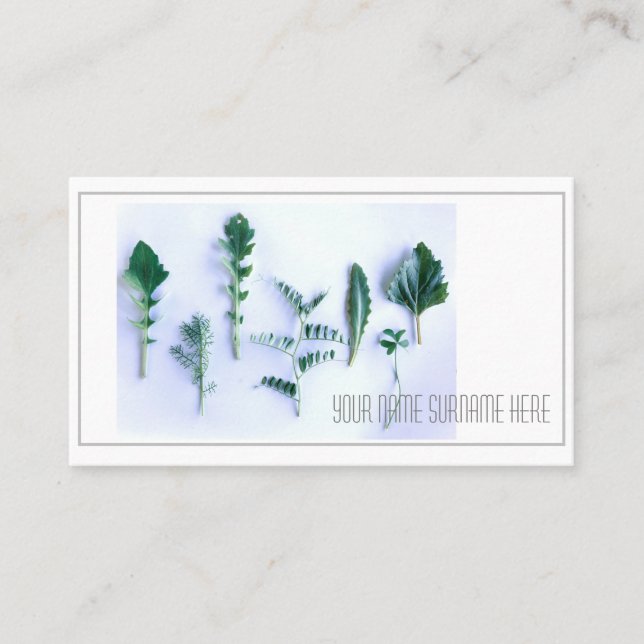 Various Shape Green Leaves Nature Feel Business Card (Front)