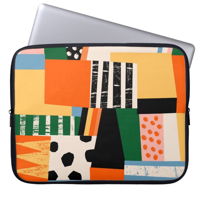 Various shapes: abstract seamless design laptop sleeve (Front)