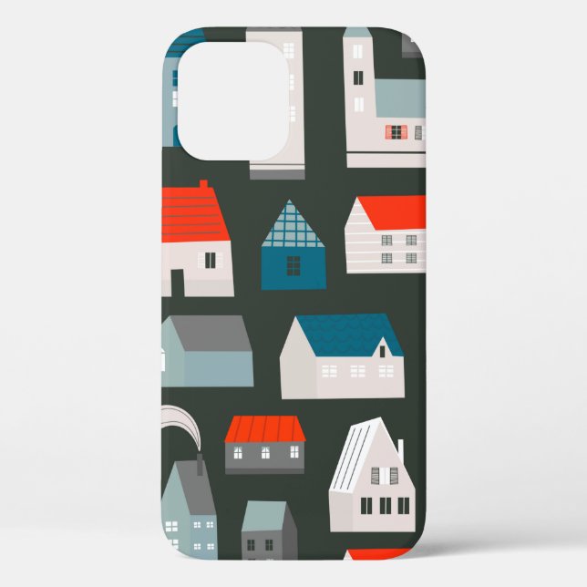 Various small tiny houses. Paper cut style. Flat d Case-Mate iPhone Case (Back)