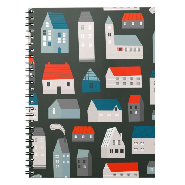 Various small tiny houses. Paper cut style. Flat d Notebook (Front)
