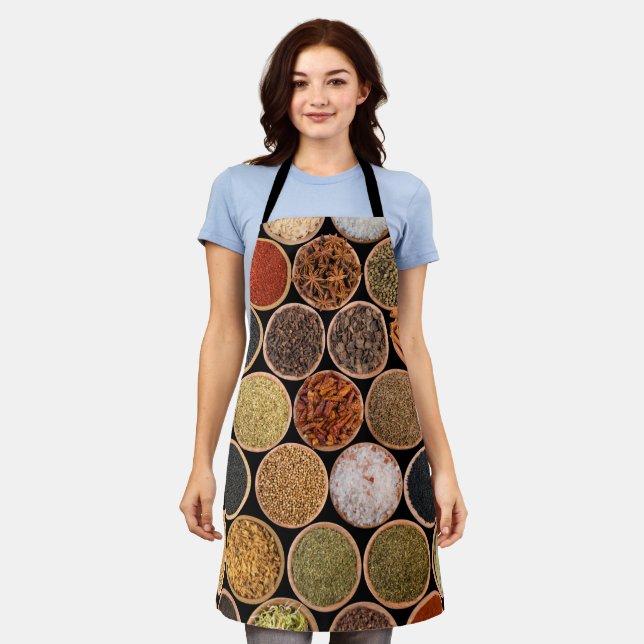 Various spices and food ingredients apron (Worn)