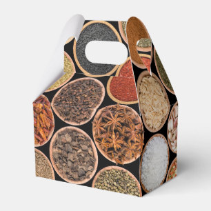 Various spices and food ingredients favour box